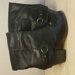 Black Buckle Motorcycle Boots